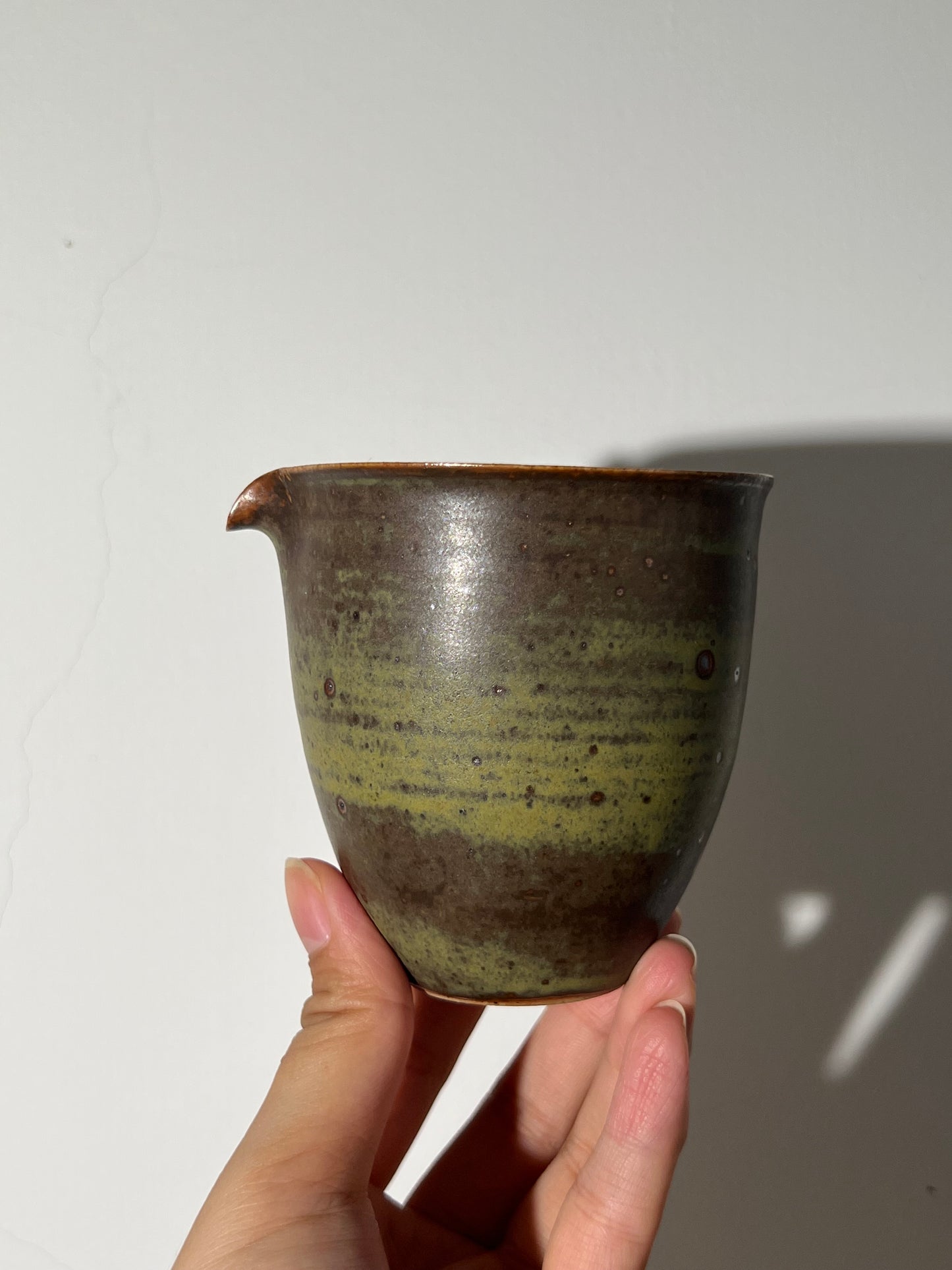 Fair cup Pottery Handmade Green Glaze Cup Handcrafted Gongdaobei Artwork Gongfu Teaware Japanese Ceramic