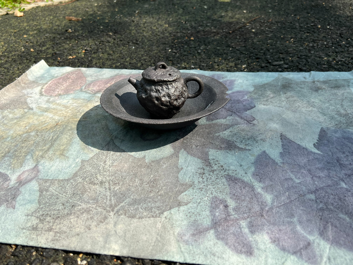 Hand Dyed Tea Table Cloth Natura Cotton Tea Mat Natura Dyed Chabu Chaxi