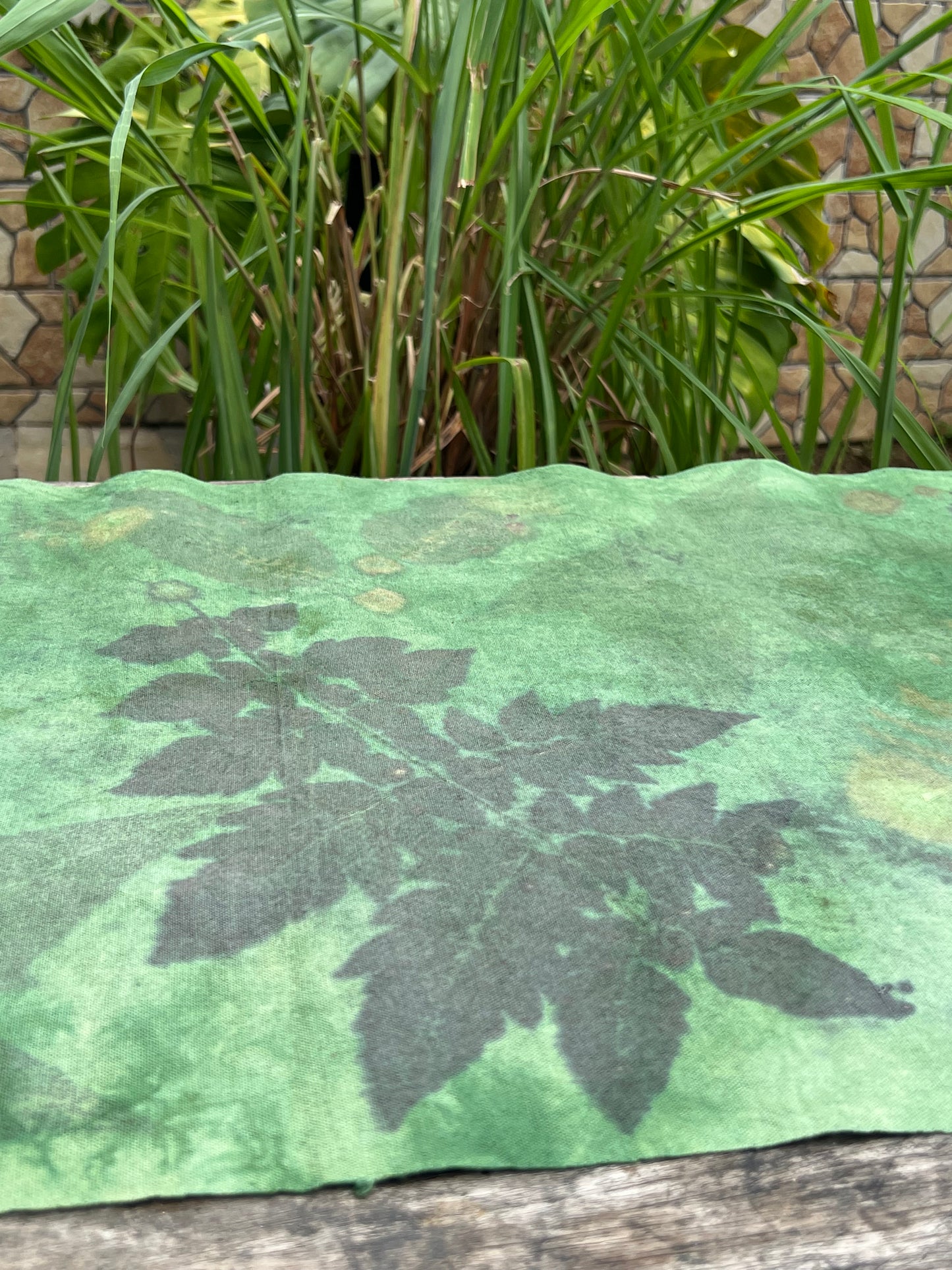 Hand-dyed Plant Dyed Tea Table Cloth Natural Dyeing Green Style Antique Style Chabu Chaxi