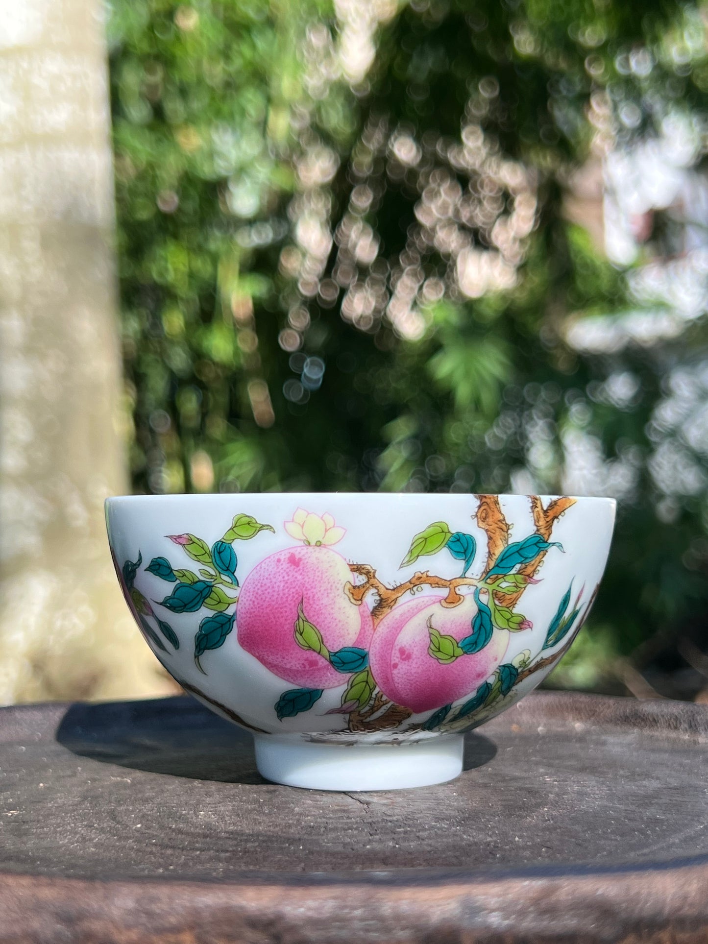 Hand Painted Chinese Peach Teacup Jingdezhen Pink Teacup Master Ceramic Artwork