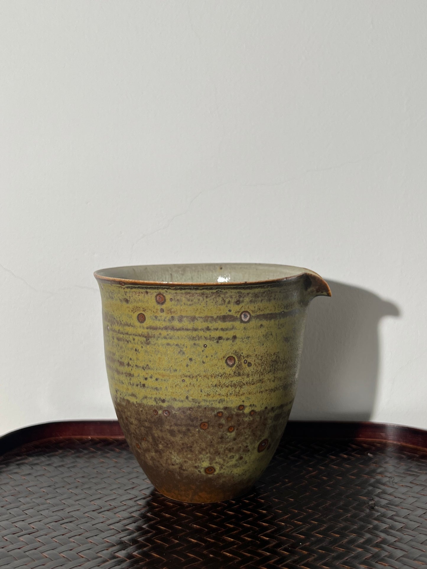 Fair cup Pottery Handmade Green Glaze Cup Handcrafted Gongdaobei Artwork Gongfu Teaware Japanese Ceramic