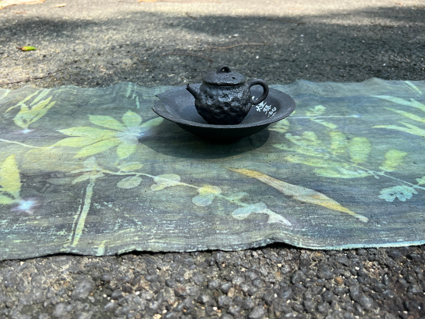 Hand Dyed Tea Table Cloth Natura Plant Dyed Cotton Tea Mat Chabu Chaxi