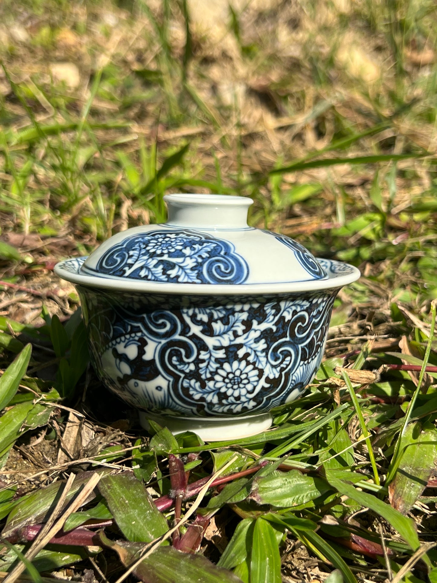Hand Painted Chinese Dragon Blue and White Porcelain Gaiwan Jingdezhen Ceramic Master Artwork