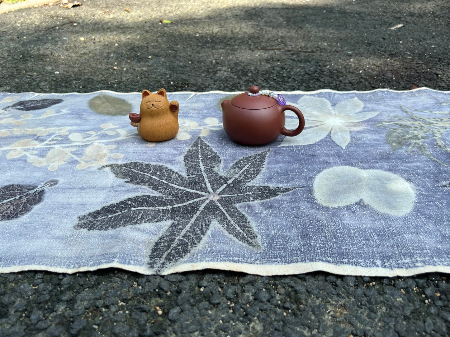 Hand Dyed Tea Mat Natura Plant Dyed Cotton Tea Table Cloth Chabu Chaxi
