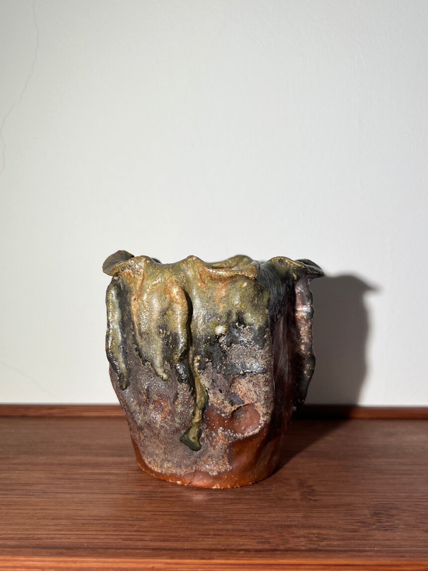 Fair cup Chinese Woodfired Handmade Crude Pottery Cup Gloss Unique Artwork Gongdaobei