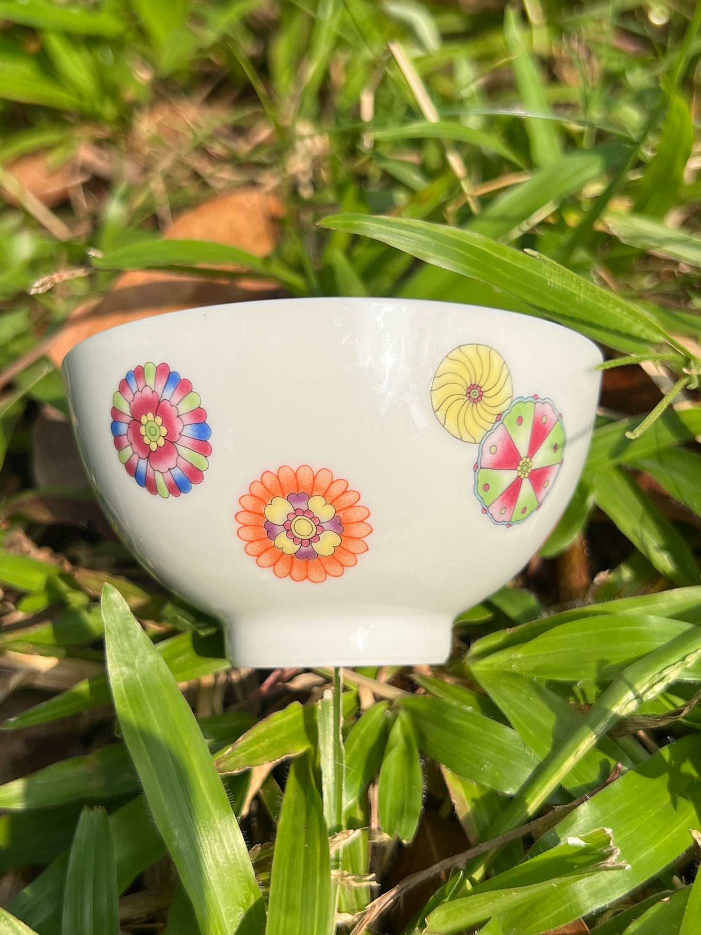 Hand Painted Chinese Enamel Ball Flower Teacup Jingdezhen Jade Clay Teacup Ceramic Master Artwork