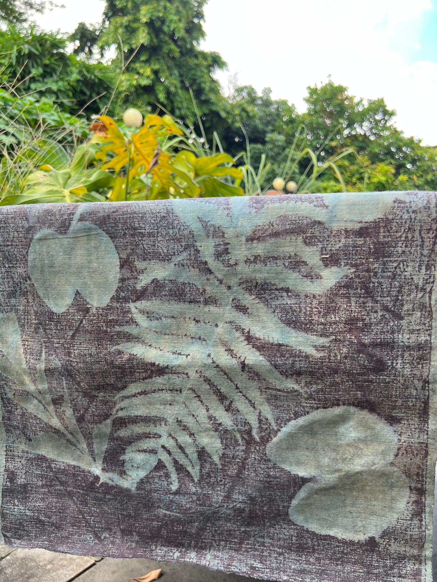 Hand Dyed Nature Plant Dyed Cotton Tea Table Cloth Tea Mat Two Sides Chabu Chaxi