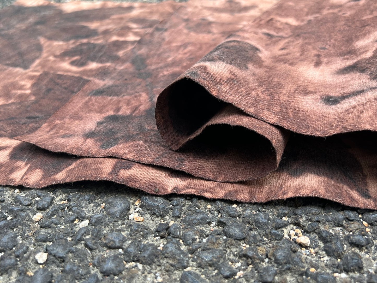Tea Table Cloth Hand Dyed Plant Dyed Cotton Tea Mat Natura Dye Chabu Chaxi Reddish Brown Color