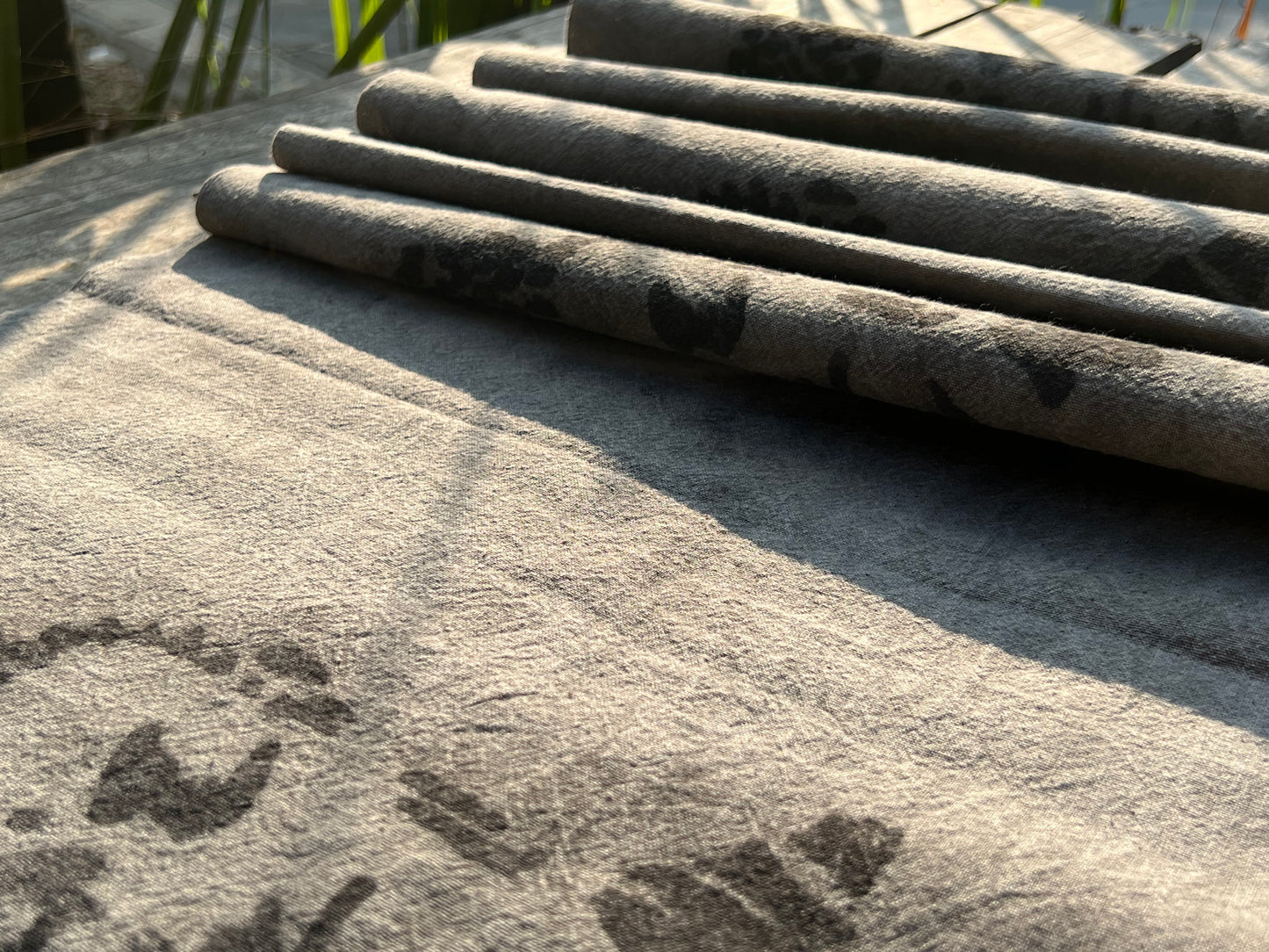Hand Dyed Tea Table Cloth Plant Dyed Pure Cotton Tea Mat Natura Dye Buddha Pattern Chabu Chaxi