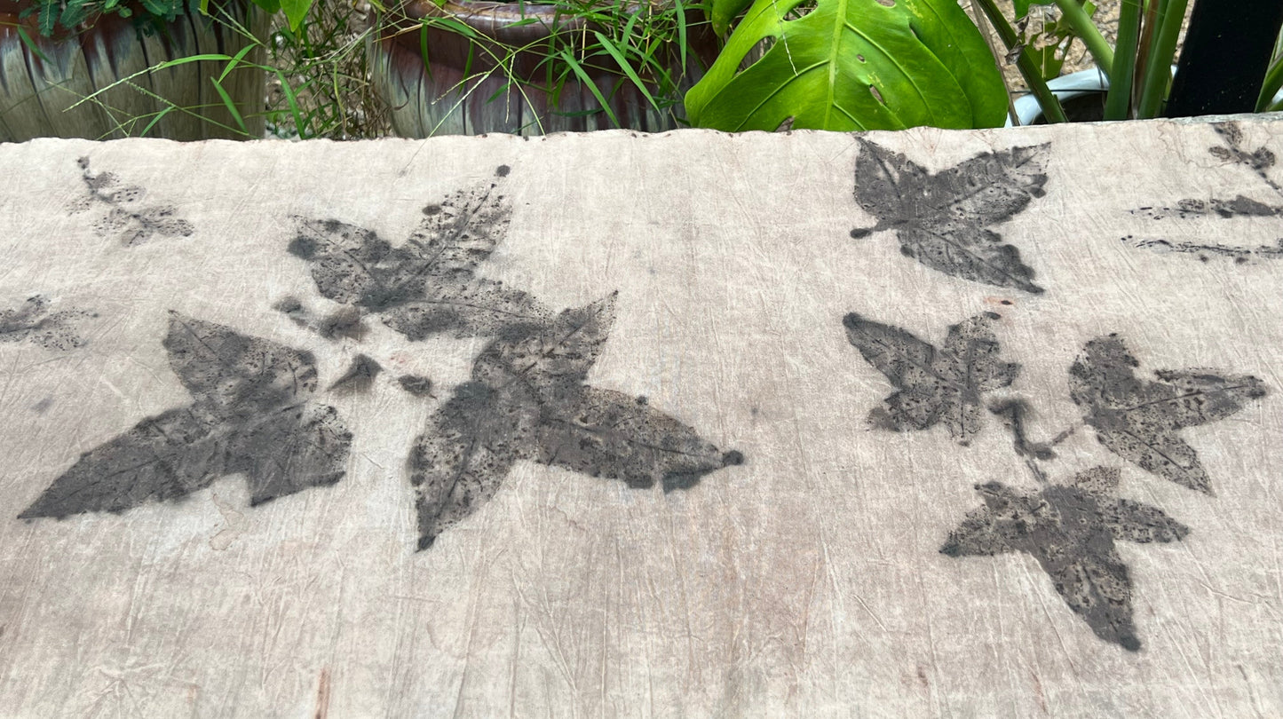 Hand-dyed Plant Dyed Tea Table Cloth Natural Dye Style Antique Cotton Maple Leaf Chabu Chaxi