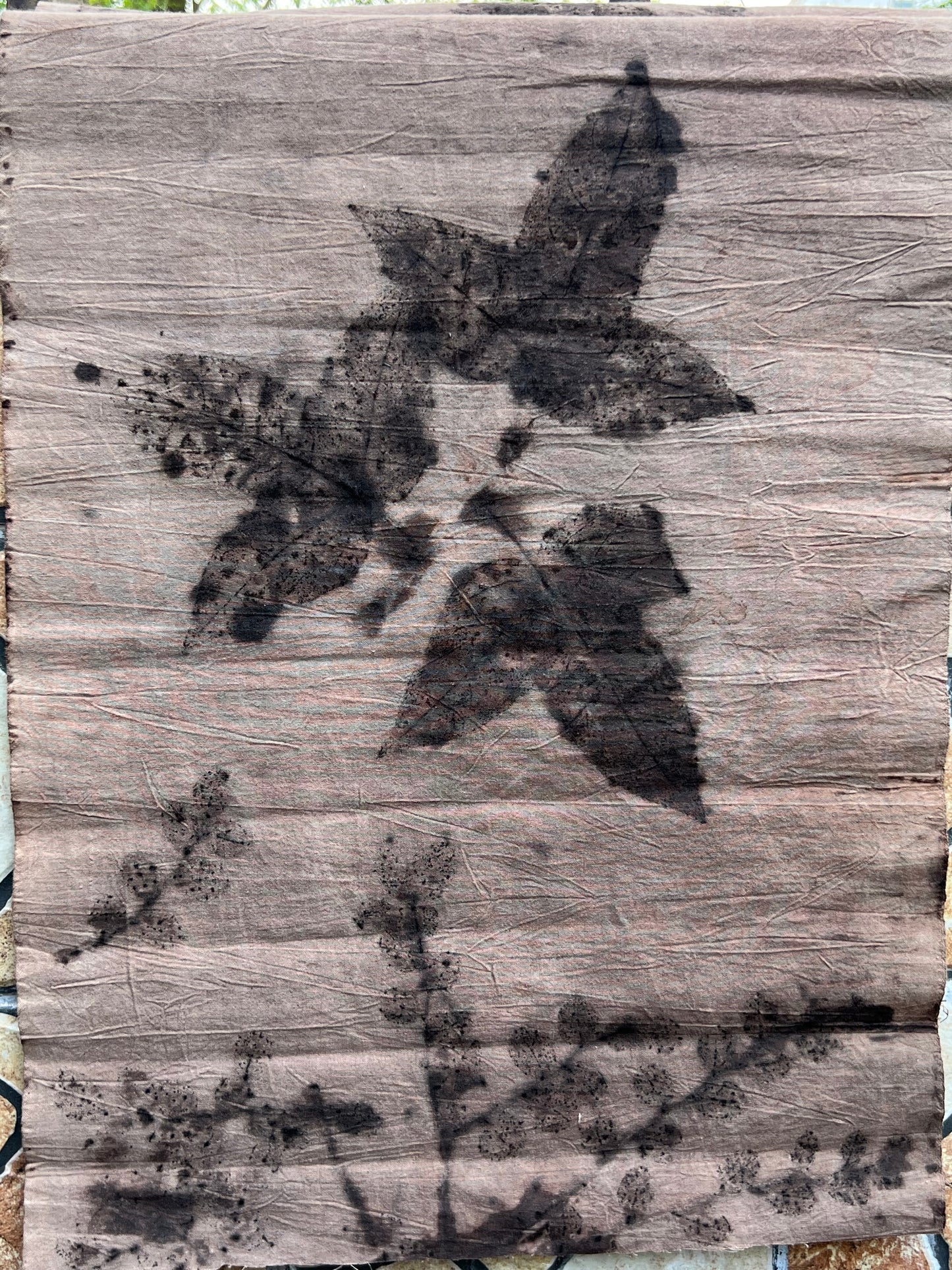 Hand-dyed Plant Dyed Tea Table Cloth Natural Dye Style Antique Cotton Maple Leaf Chabu Chaxi
