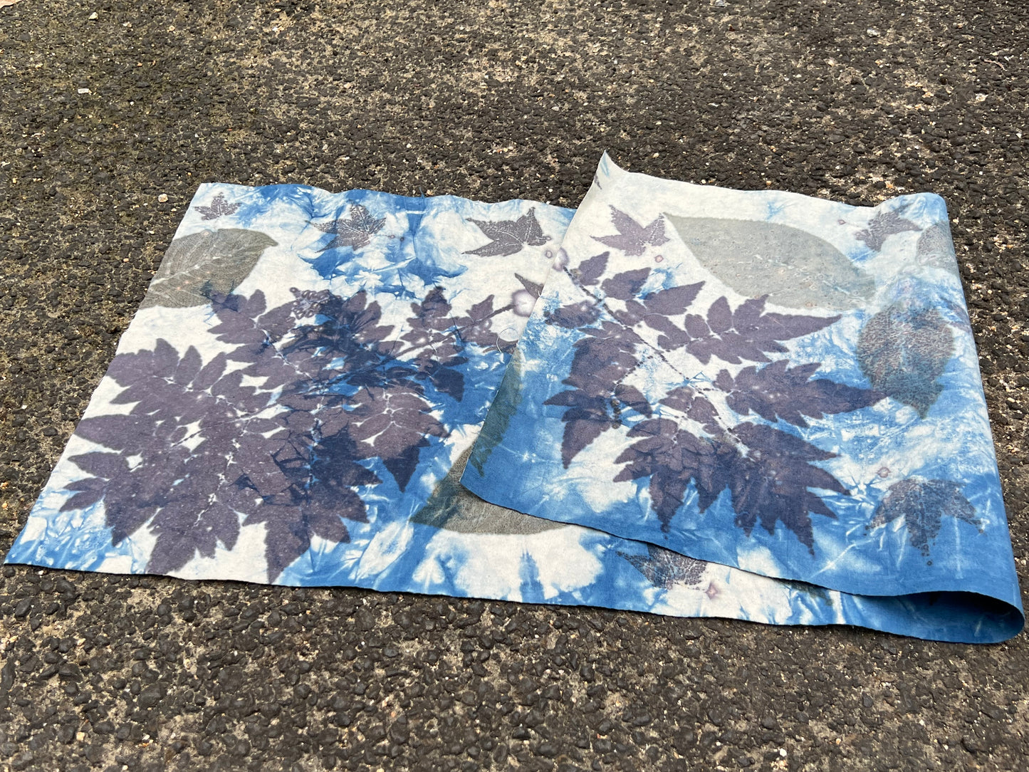 Hand Dyed Indigo Dyeing Tea Table Cloth Plant Dyed Cotton Tea Mat Natura Dye  Chabu Chaxi