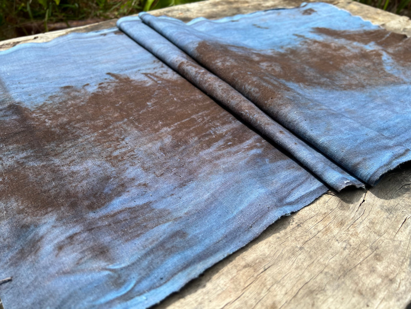 Hand Dyed Plant Dyed Tea Table Cloth Nature Dyed Cotton Tea Mat Two Sides Chabu Chaxi