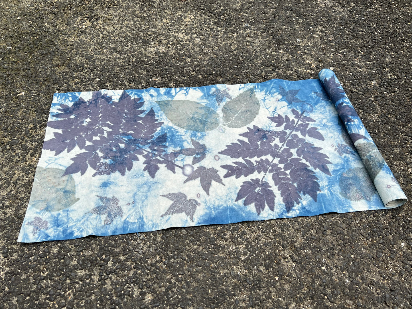 Hand Dyed Indigo Dyeing Tea Table Cloth Plant Dyed Cotton Tea Mat Natura Dye  Chabu Chaxi
