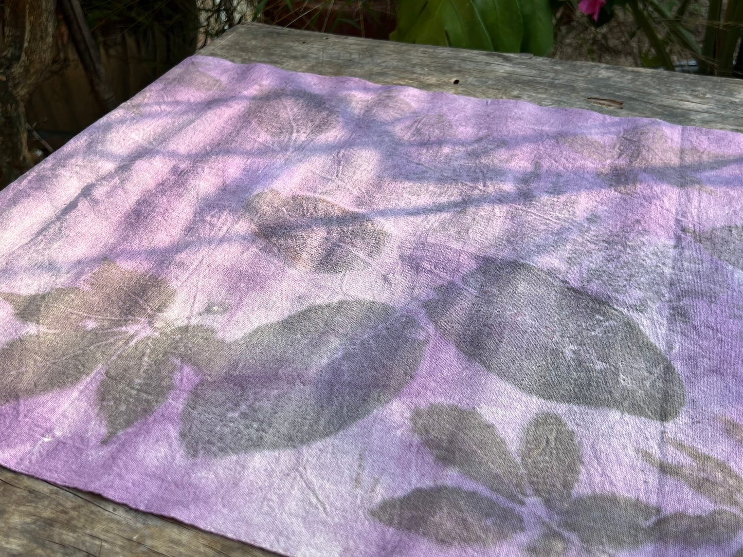 Hand Dyed Tea Table Cloth Tea Mat Plant Dyed Pure Cotton Purple Color Chabu Chaxi