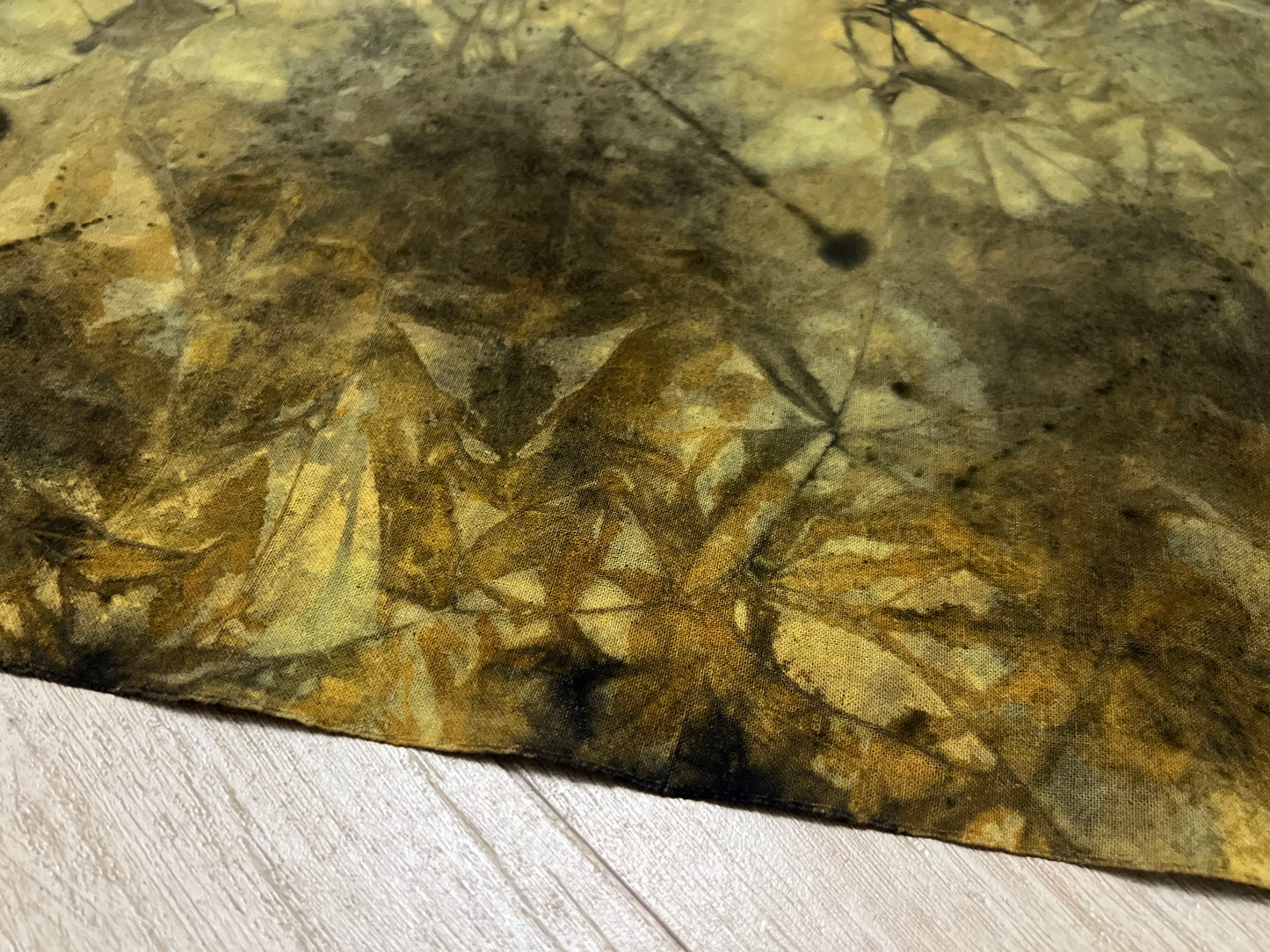 Hand Dyed Tea Table Cloth Plant Dyed Cotton Tea Mat Nature Dye Chabu Chaxi Two Sides