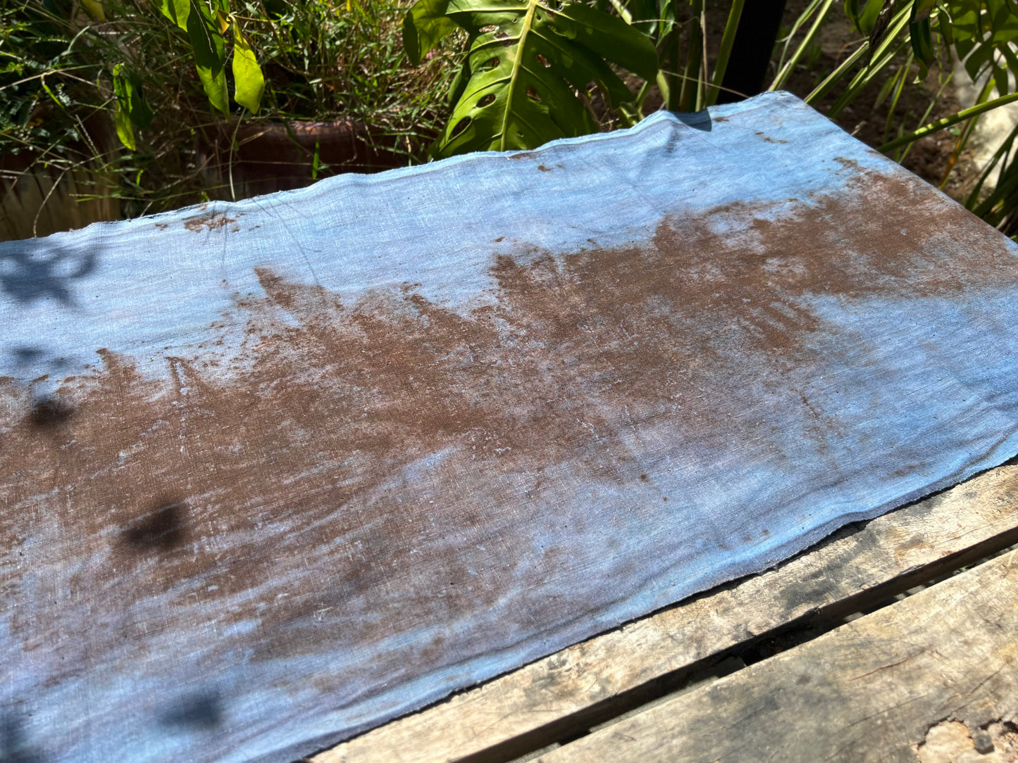 Hand Dyed Plant Dyed Tea Table Cloth Nature Dyed Cotton Tea Mat Two Sides Chabu Chaxi