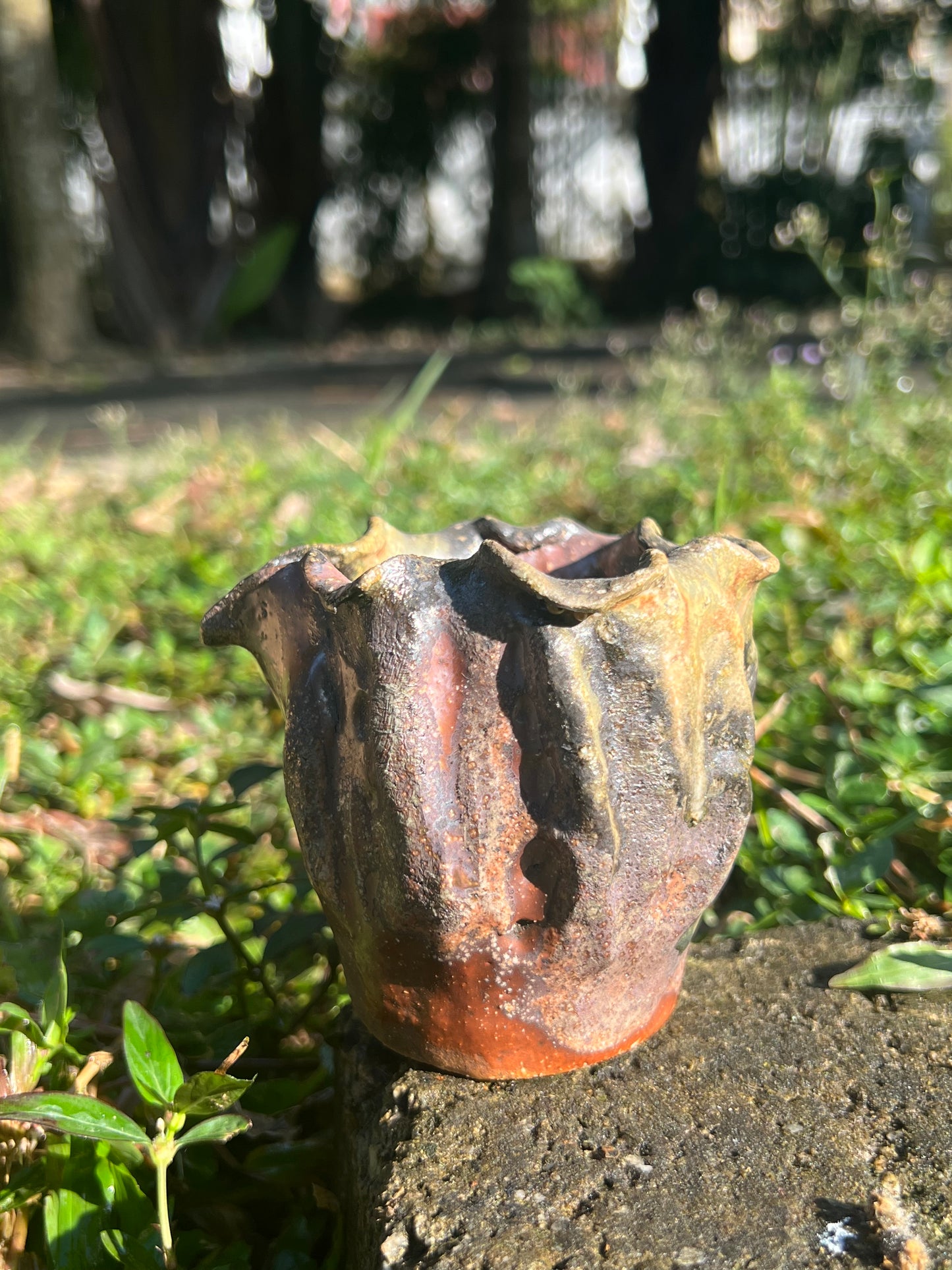 Fair cup Chinese Woodfired Handmade Crude Pottery Cup Gloss Unique Artwork Gongdaobei