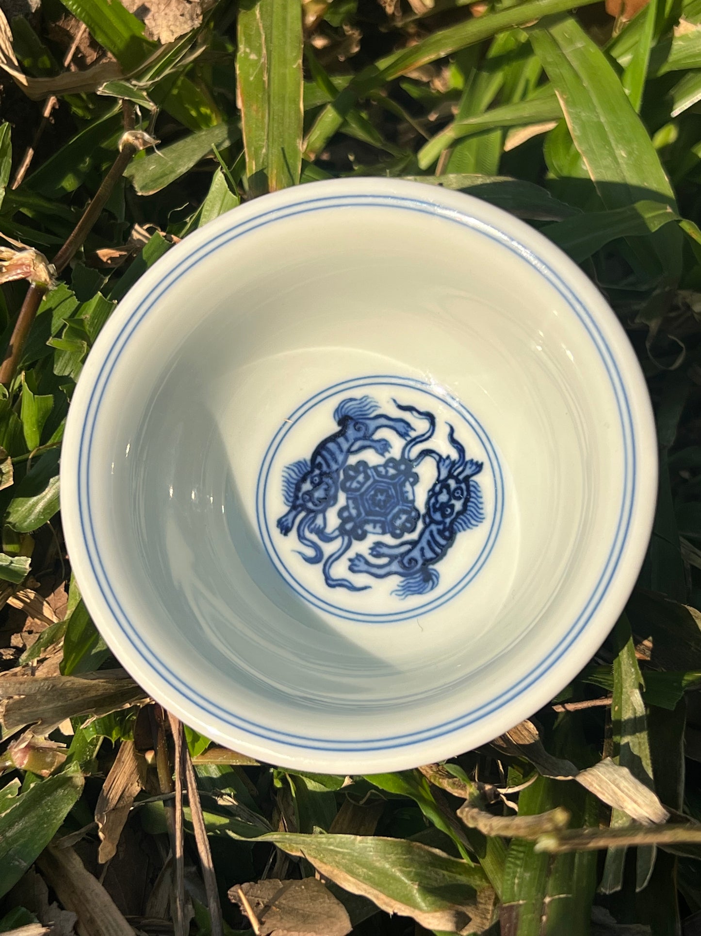 Hand Painted Chinese Doucai Porcelain Teacup Chinese Lotus Of Twined Stems Pattern Teacup Jingdezhen Master Ceramic Artwork