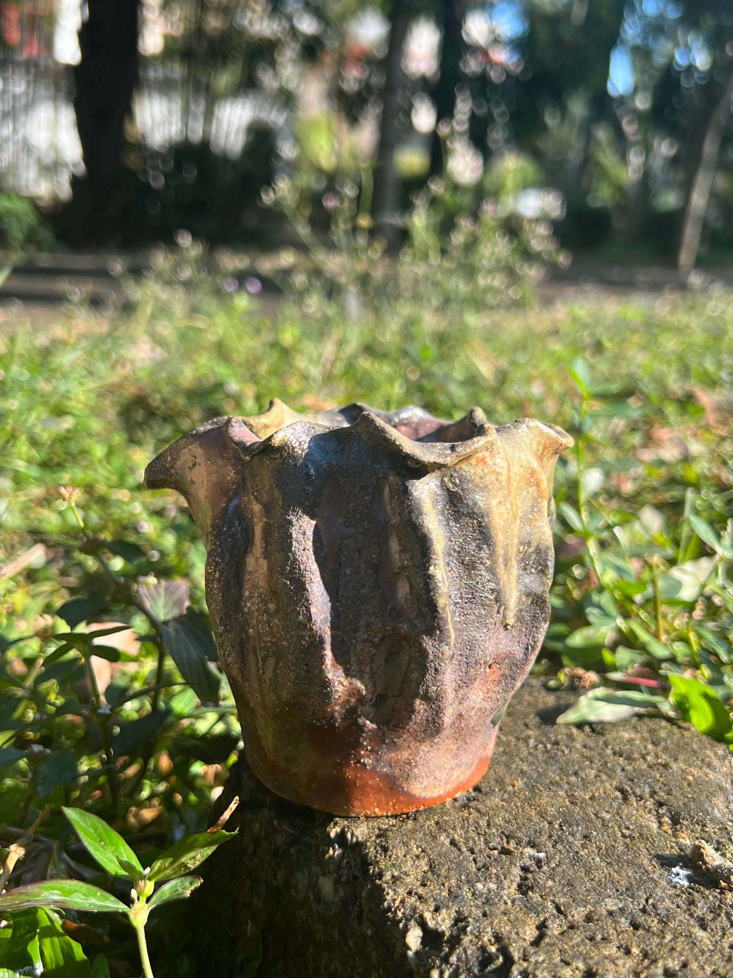 Fair cup Chinese Woodfired Handmade Crude Pottery Cup Gloss Unique Artwork Gongdaobei