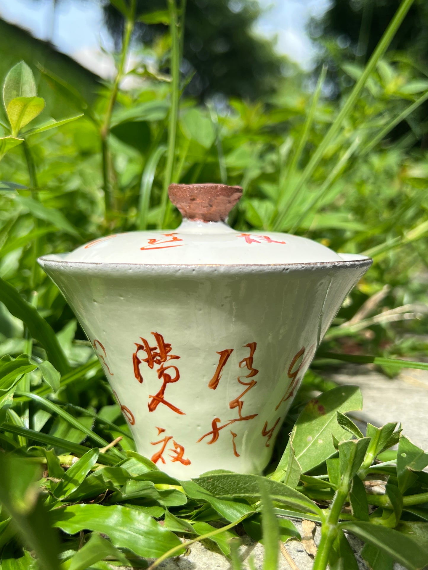 this is a pottery alum red gaiwan