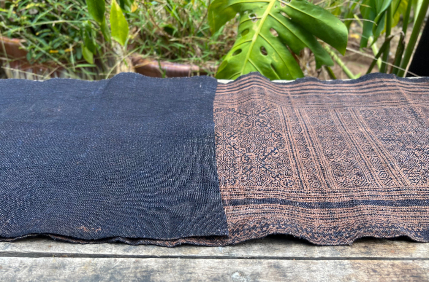 Hand-dyed Batik Fabric Chinese Miao Style Tea Table Cloth Natural Dye Classic Style Vintage Style Tea Mat Chaxi