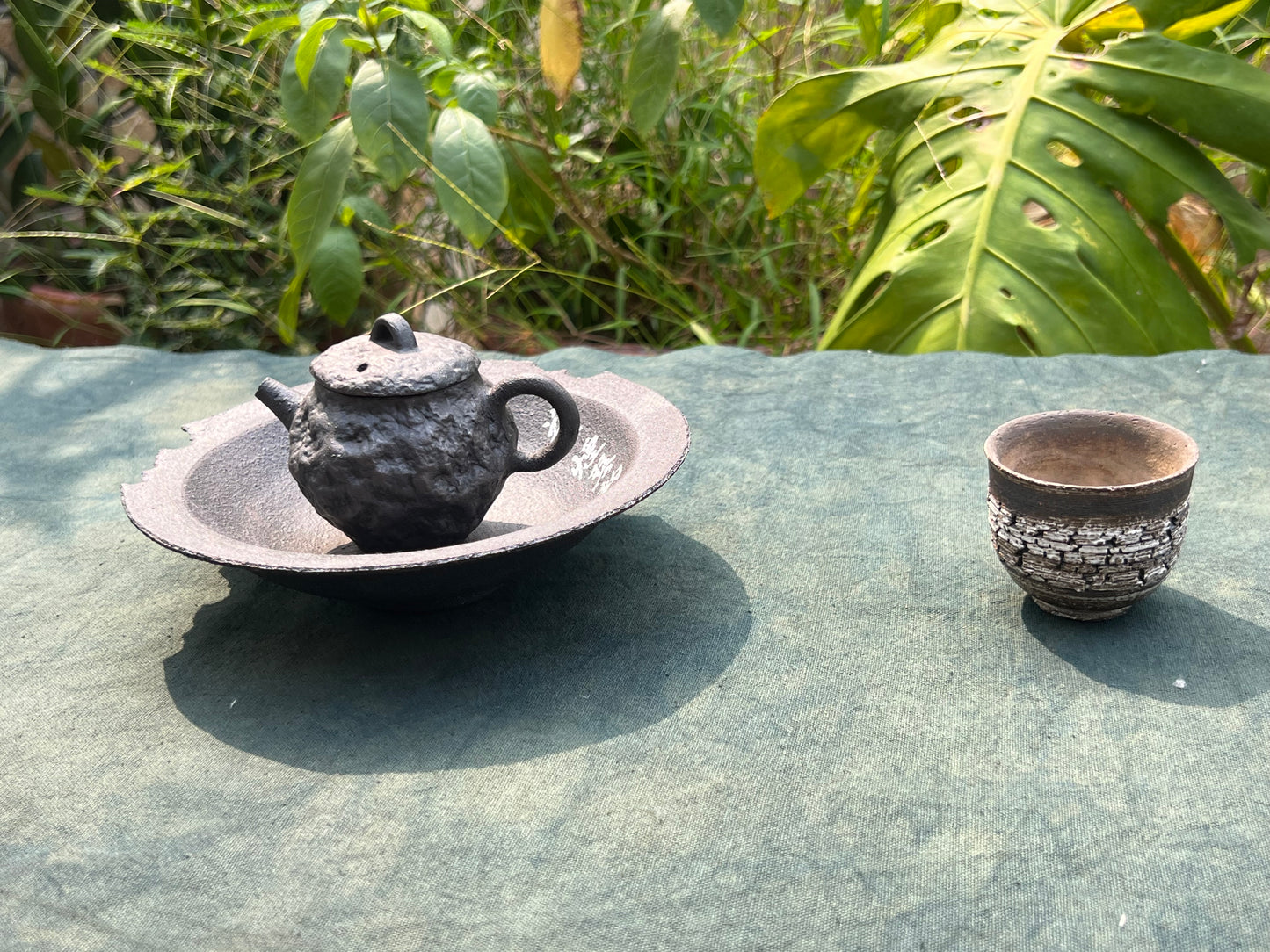 Hand Dyed Indigo Dyeing Tea Table Cloth Antique Style Blue Color Tea Mat Chaxi