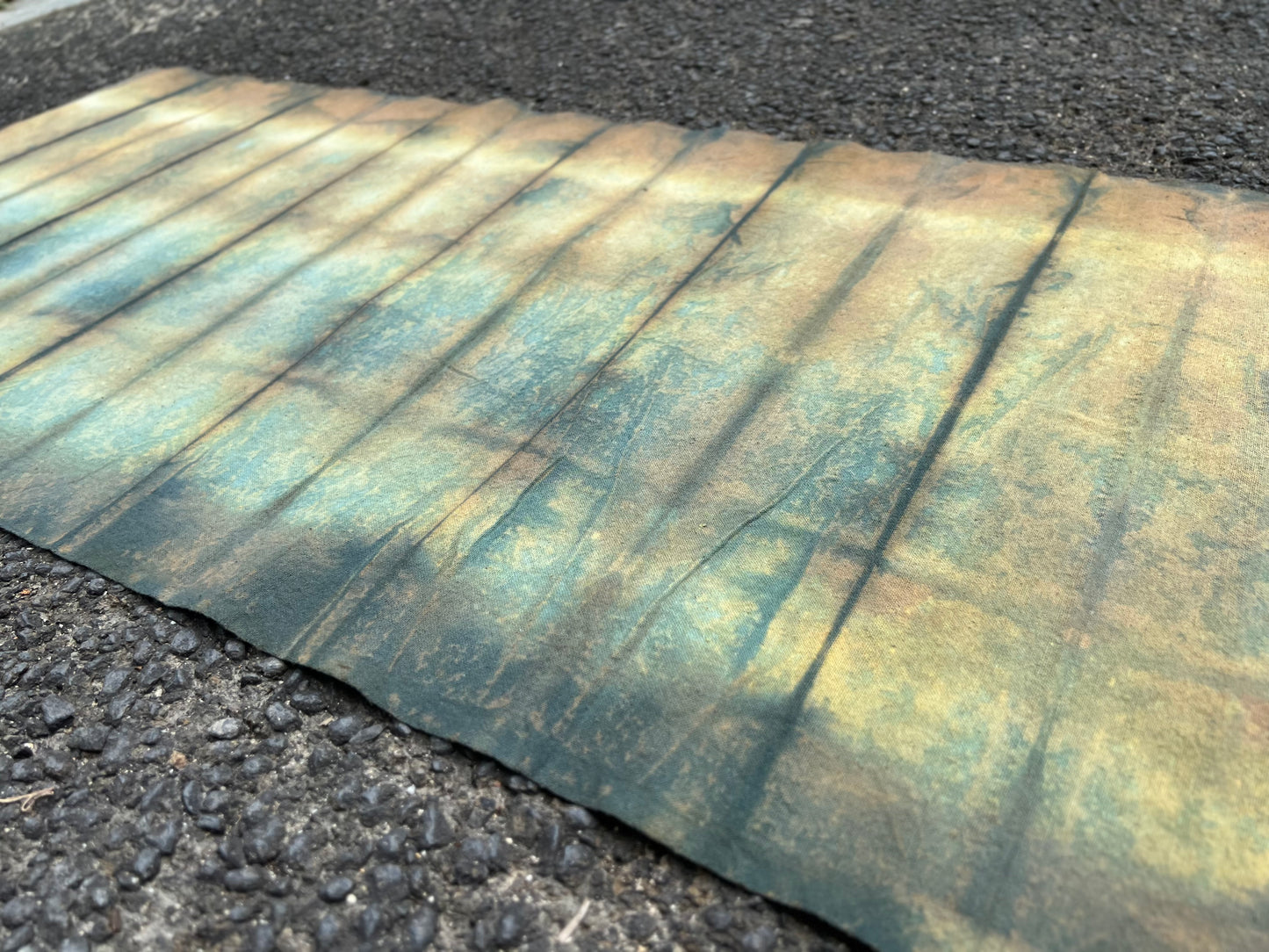 Hand Dyed Plant Dyed Cotton Tea Table Cloth Nature Dyed Tea Mat Two Sides Chabu Chaxi