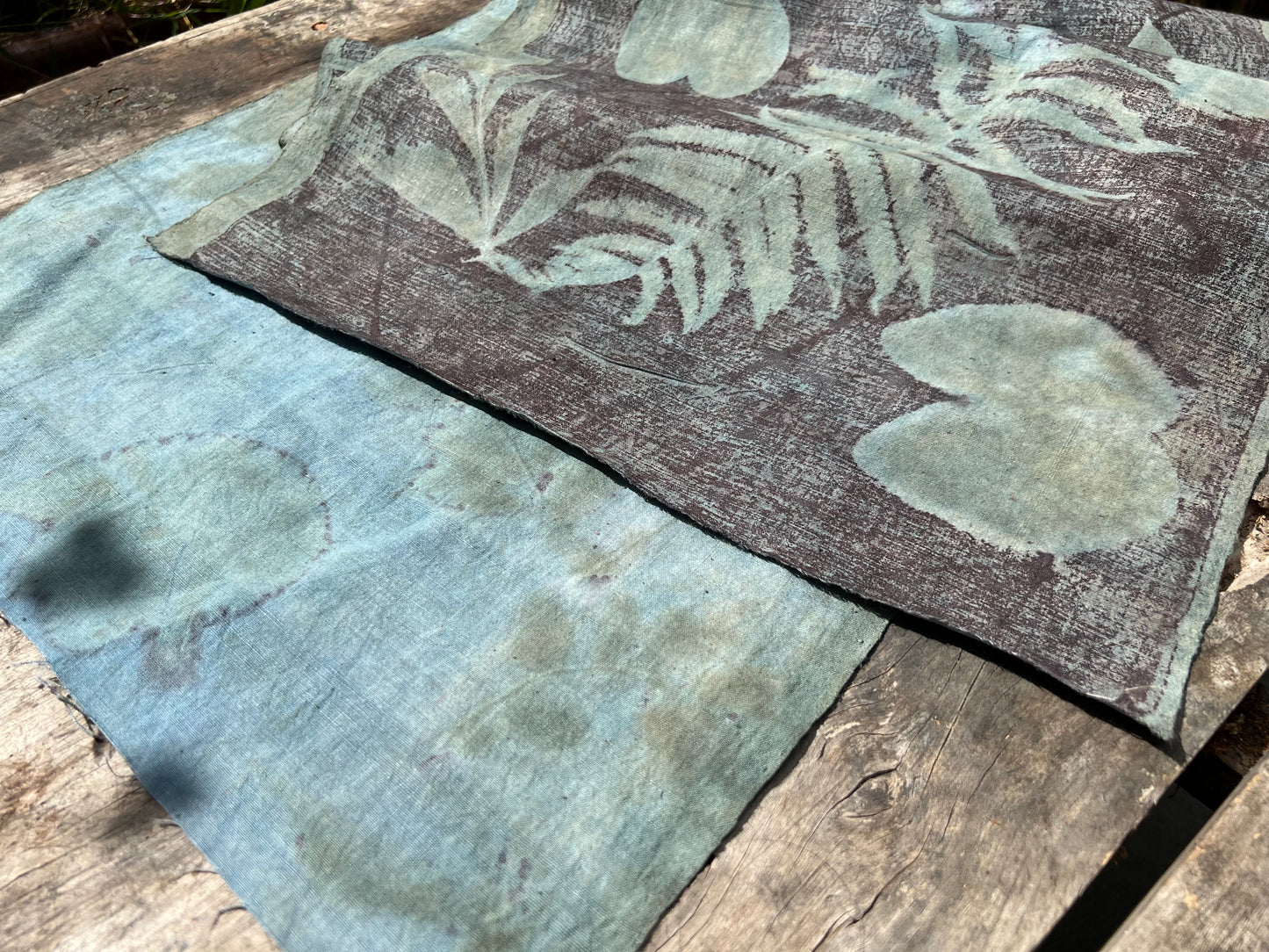 Hand Dyed Nature Plant Dyed Cotton Tea Table Cloth Tea Mat Two Sides Chabu Chaxi