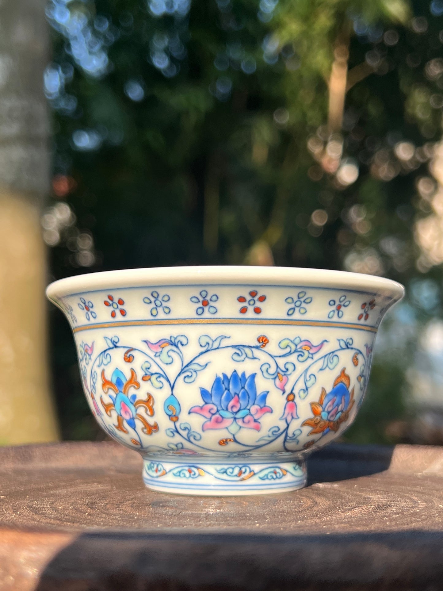 Hand Painted Chinese Doucai Porcelain Teacup Chinese Lotus Of Twined Stems Pattern Teacup Jingdezhen Master Ceramic Artwork