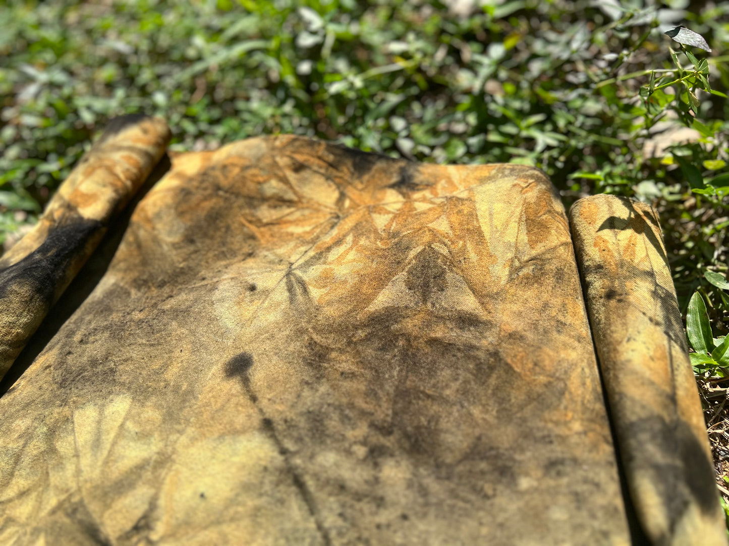 Hand Dyed Tea Table Cloth Plant Dyed Cotton Tea Mat Nature Dye Chabu Chaxi Two Sides