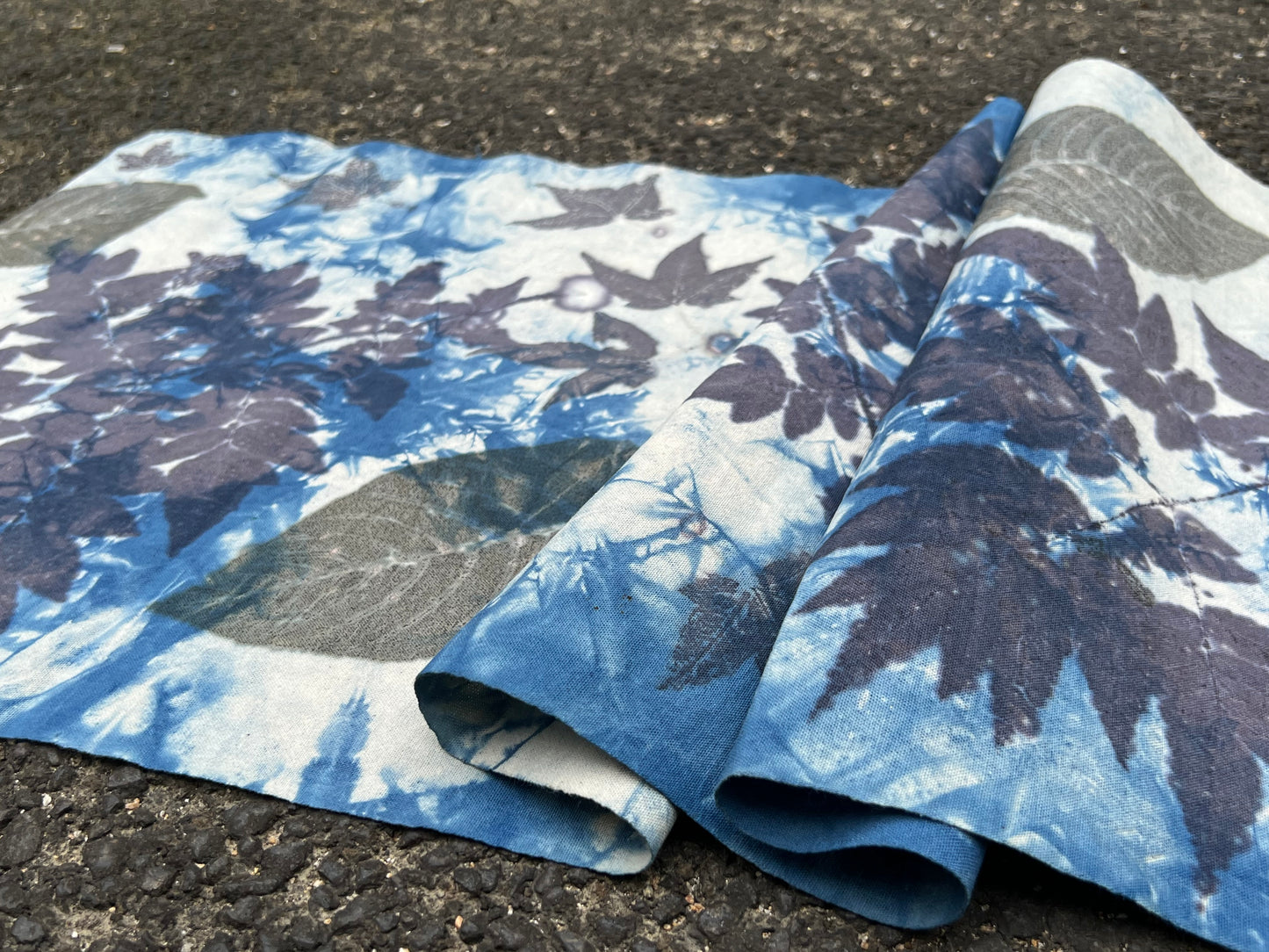 Hand Dyed Indigo Dyeing Tea Table Cloth Plant Dyed Cotton Tea Mat Natura Dye  Chabu Chaxi