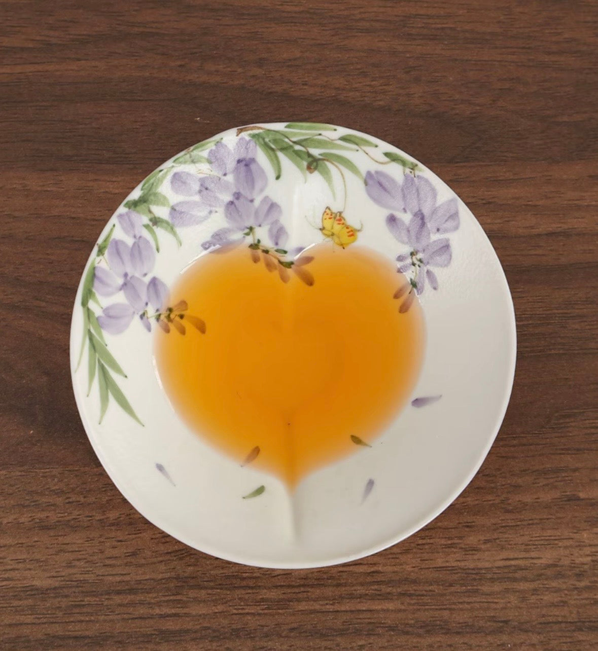 Hand painted Original Design Heart Shape Douli Teacup 70ml