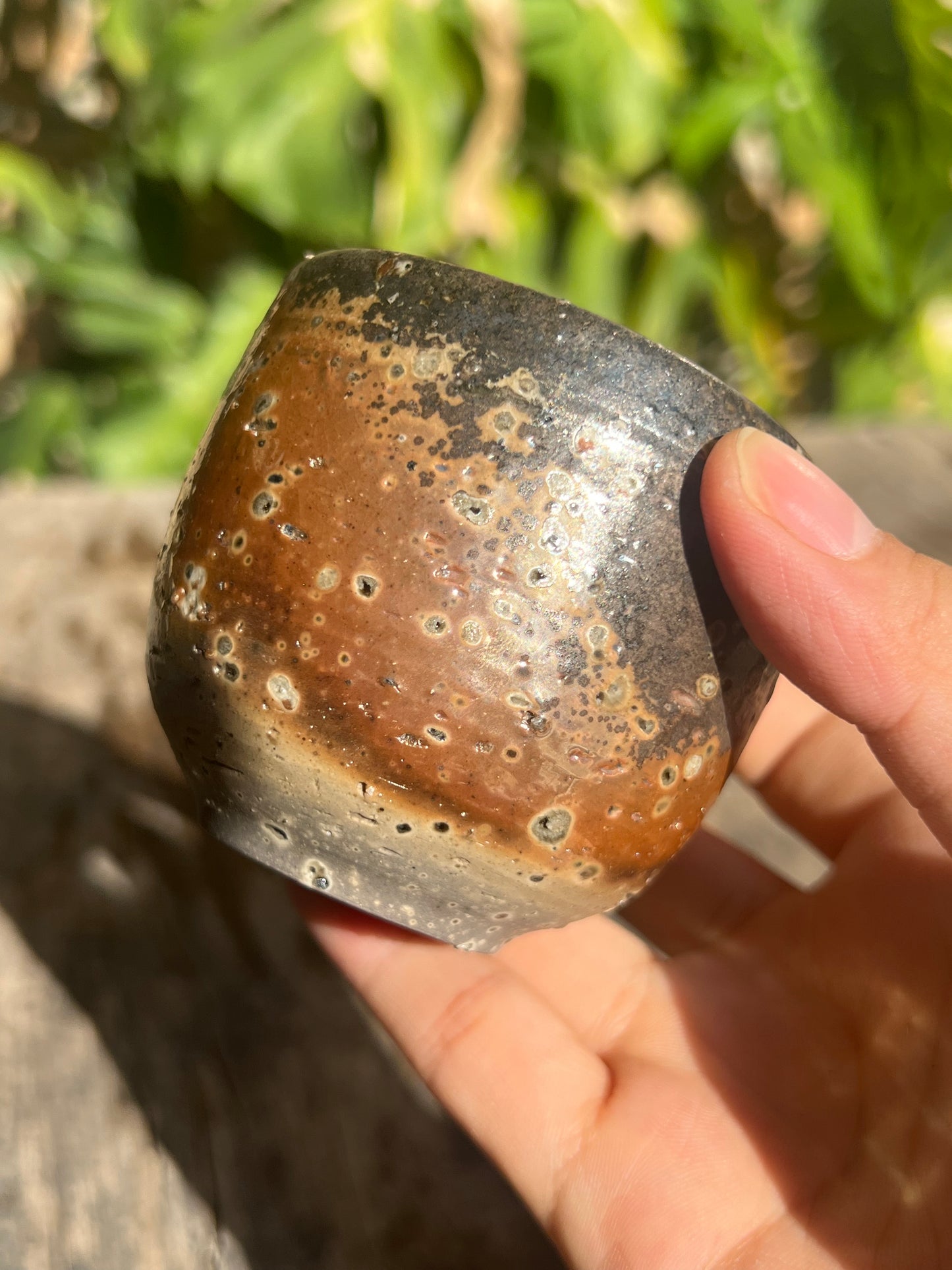 Woodfired Handmade Crude Pottery Teacup Gloss Unique Artwork Chinese Master Pottery Ceramic Japanese Ceramic Tea Ceremony