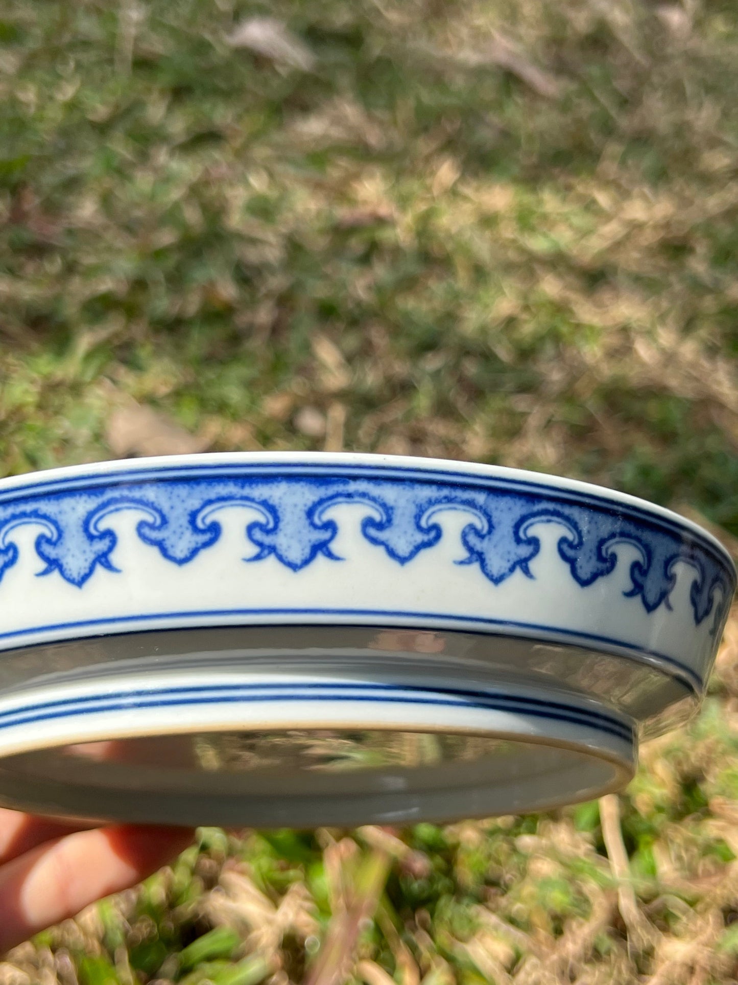 Handcrafted Chinese Hand Painted Chinese Blue and White Porcelain Tea Tray Baoxiang Flower Pattern Tea Boat Jingdezhen Master Ceramic Artwork