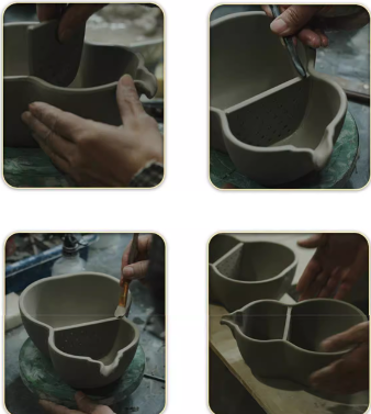 Handmade Chinese Crude Gourd Design Pottery Pot Tea Bowl Japanese Style Pot Tea Pot Tea Ceremony