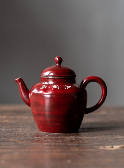 This is a pottery teapot
