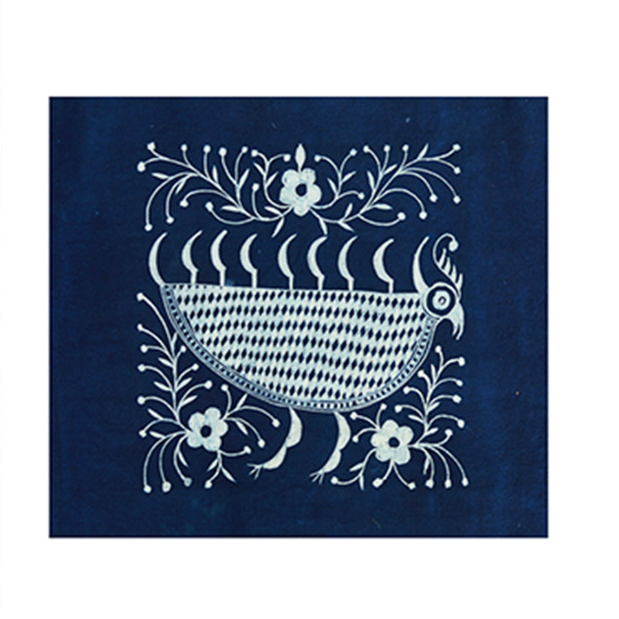 This is a Chinese Miao style batik table cloth tea mat