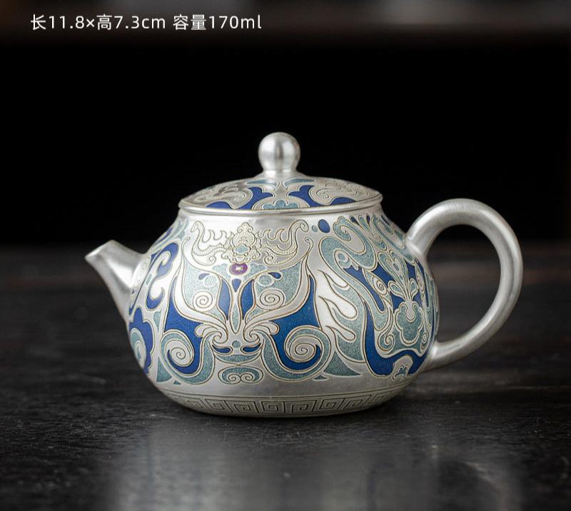 This is a gilded silver teapot. This is a ceramic teapot