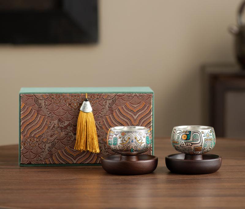 This is a gilded silver teacup. This is a ceramic teacup