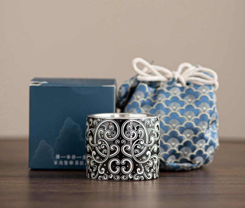 This is a gilded silver teacup. This is a ceramic teacup