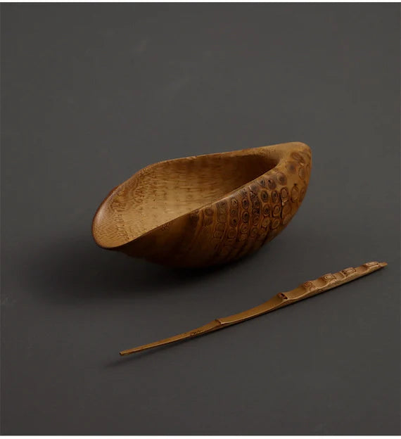This is a bamboo root tea scoop