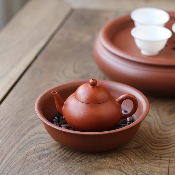 Tea Tray Handmade Chinese Zisha Tea Tray Antique Tea Boat Chinese Master Artwork Teapot Holder Tea Boat