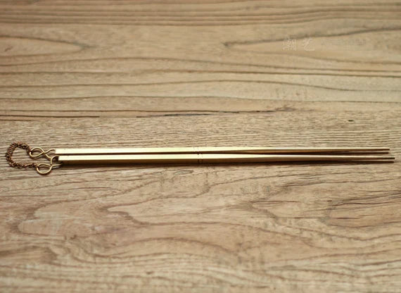 This is a brass copper chopsticks