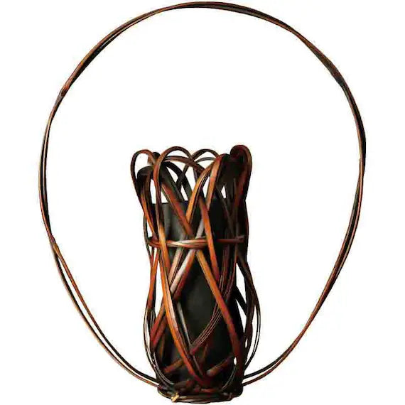 This is a bamboo weaving vase flower utensil