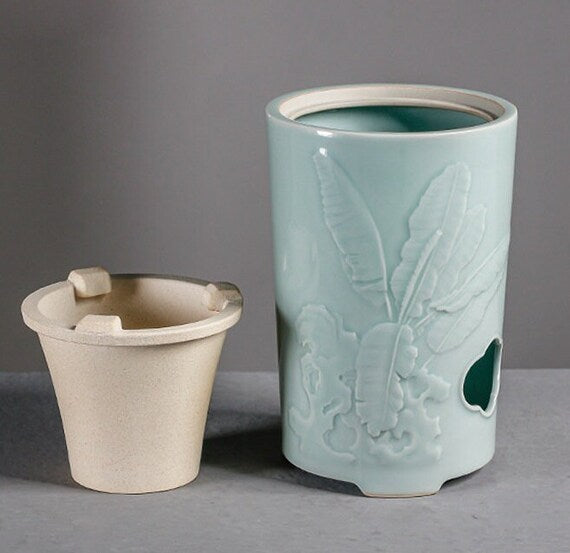 Chinese Soda Glaze Lifting Pottery Pot Kettle Pottery Open Fire Charcoal Burning Alcohol Stove Set