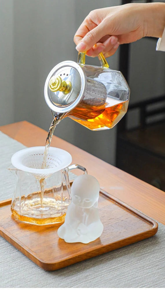 This is a glass tea strainer tea filter
