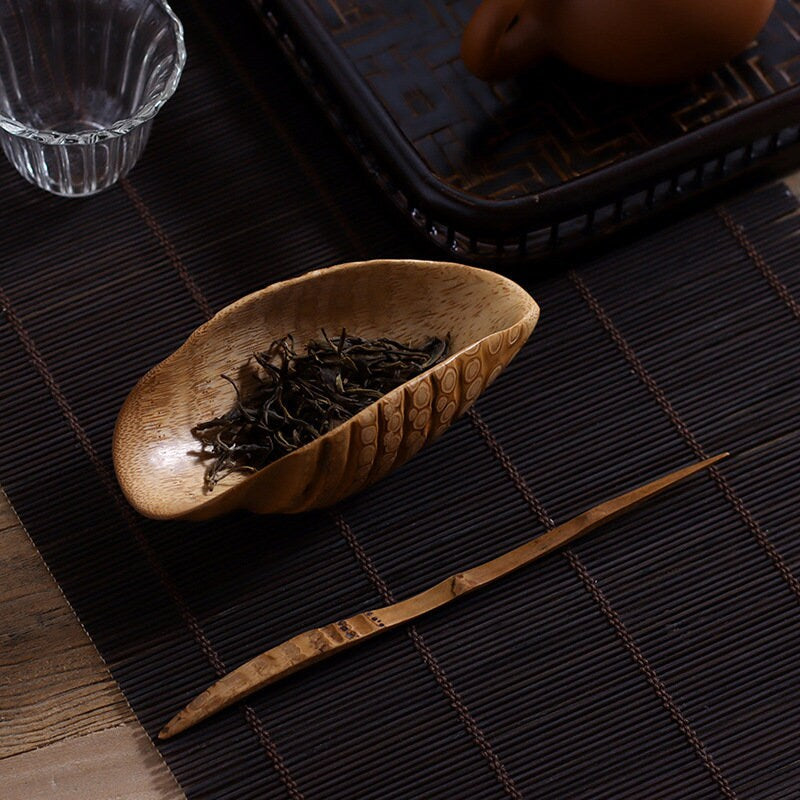 This is a bamboo root tea scoop
