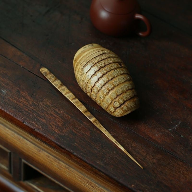 This is a bamboo root tea scoop