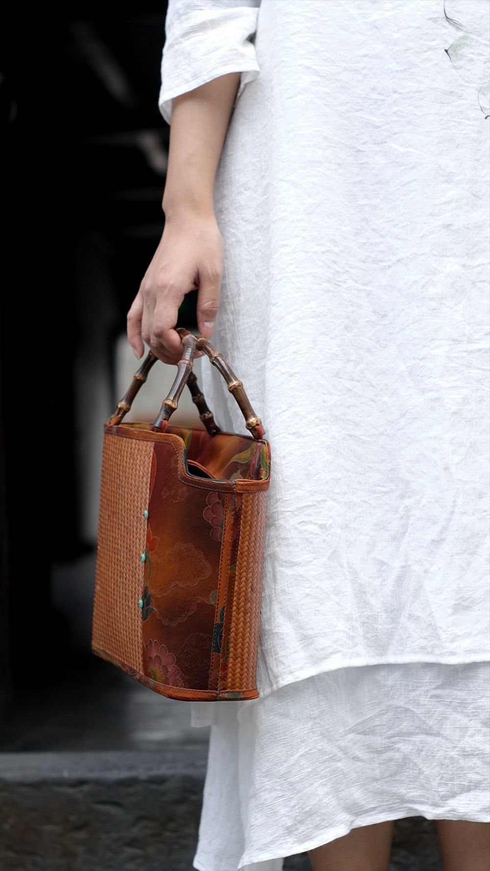 This is a bamboo weaving bag